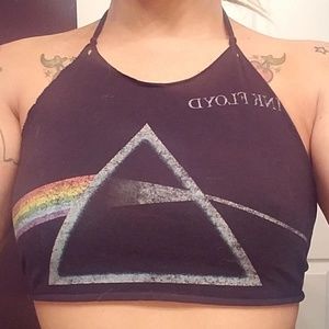 CUSTOM pink floyd mini halter top sz. S or Xs